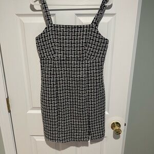 Miami Black and White Plaid Mini Dress